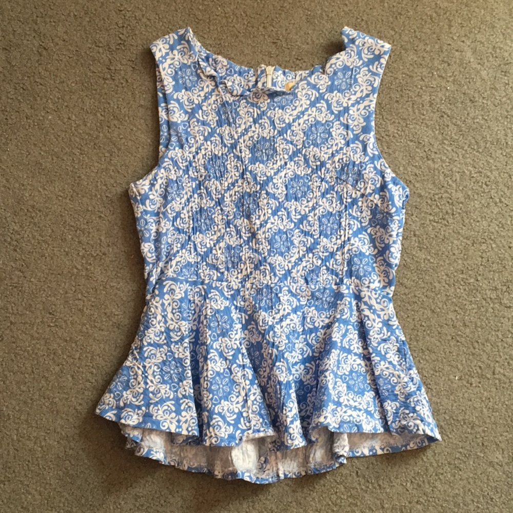 Paisley Peplum Top